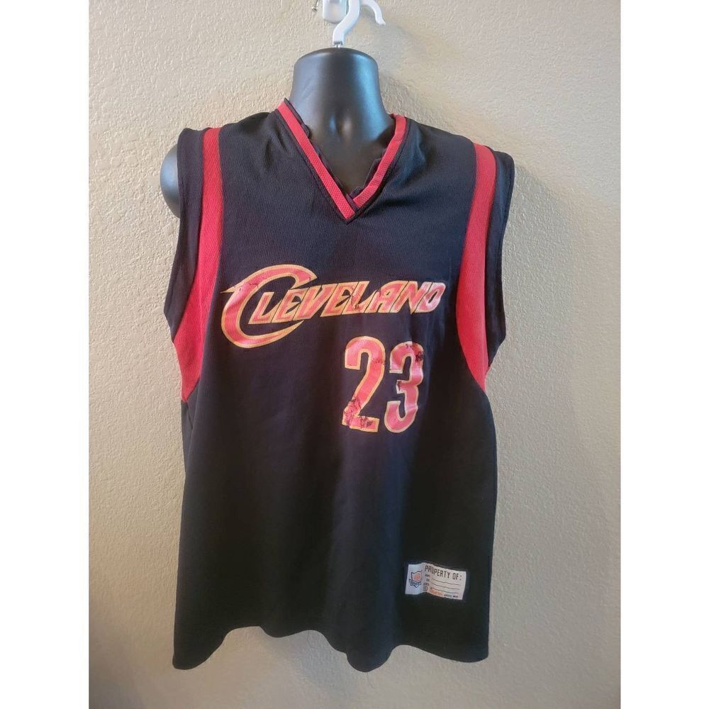 Vintage Dunk Mens Black Cleveland Cavaliers Lebron James Basketball Jersey Large